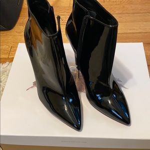 Patent leather (faux) booties